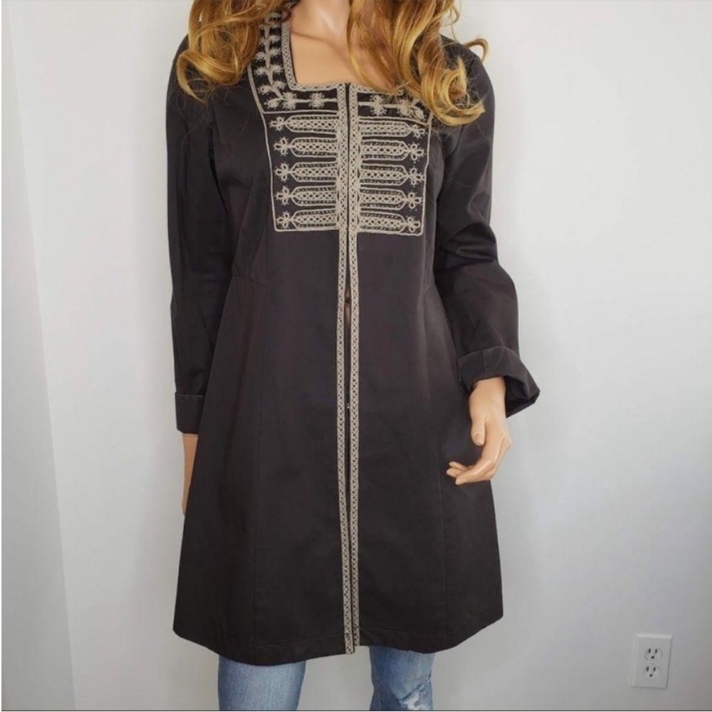 Cabi Turkish charcoal gray beaded jacket